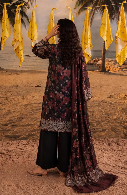 Amna Khadija Bella Doria Embroidered Lawn Unstitched 3 Piece Suit - AKBD-02 - AM26BLDR - Black - Summer Collection
