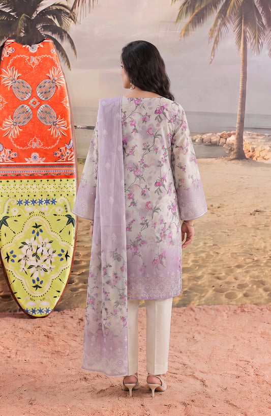 Amna Khadija Bella Doria Embroidered Lawn Unstitched 3 Piece Suit - AKBD-03 - AM26BLDR - Purple - Summer Collection
