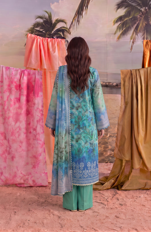 Amna Khadija Bella Doria Embroidered Lawn Unstitched 3 Piece Suit - AKBD-04 - AM26BLDR - Green - Summer Collection
