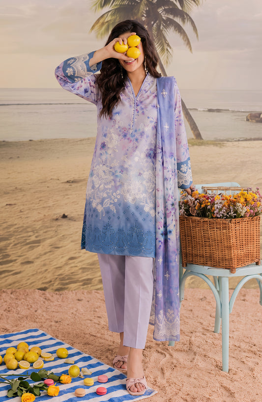Amna Khadija Bella Doria Embroidered Lawn Unstitched 3 Piece Suit - AKBD-05 - AM26BLDR - Purple - Summer Collection