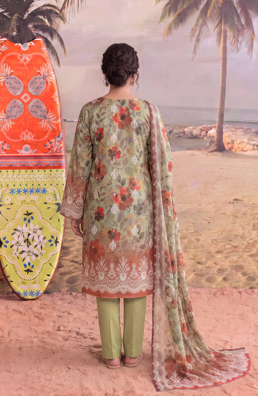 Amna Khadija Bella Doria Embroidered Lawn Unstitched 3 Piece Suit - AKBD-06 - AM26BLDR - Green - Summer Collection