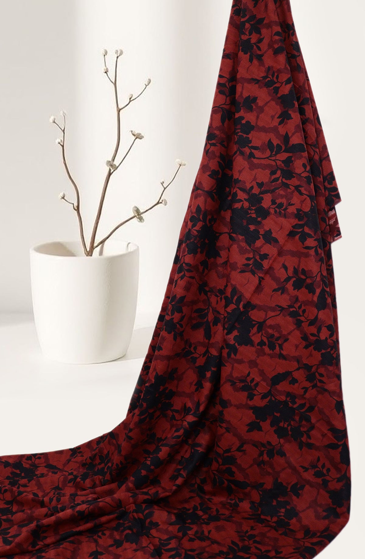 Amna Khadija Classic Printed Bana Dora Lawn Unstitched 2 Piece Suit - Design-06 - AK25CFL6 - Red - Summer Collection