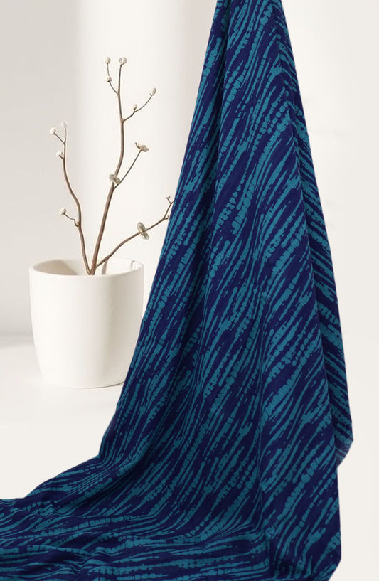 Amna Khadija Classic Printed Bana Dora Lawn Unstitched 2 Piece Suit - Design-03 - AK25CFL6 - Blue - Summer Collection