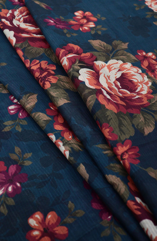 Amna Khadija Classic Printed Bana Dora Lawn Unstitched 2 Piece Suit - Design-01 - AK25CFL6 - Blue - Summer Collection