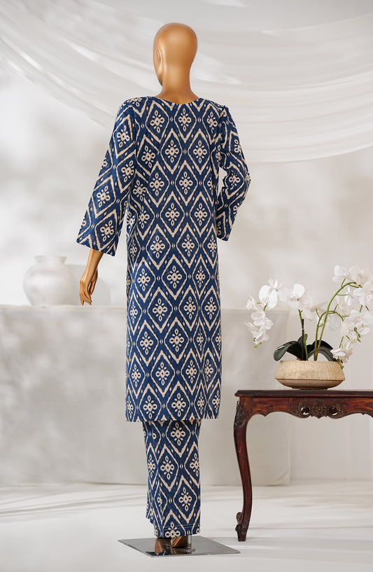 Hum Johli by Amna Khadija Printed Dobby Cambric Stitched 2 Piece Suit - AKHJ-04 - AK25JHH - Blue - Summer Collection