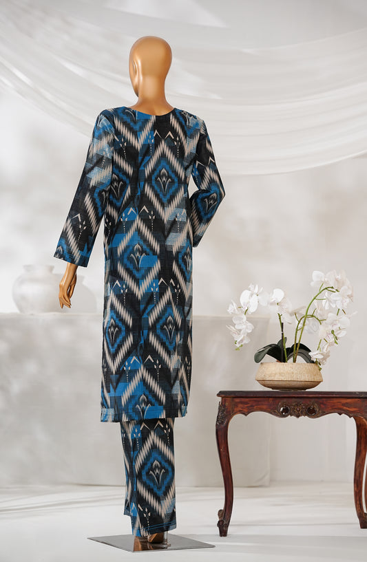 Hum Johli by Amna Khadija Printed Dobby Cambric Stitched 2 Piece Suit - AKHJ-02 - AK25JHH - Blue - Summer Collection