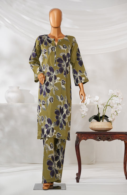 Hum Johli by Amna Khadija Printed Dobby Cambric Stitched 2 Piece Suit - AKHJ-03 - AK25JHH - Green - Summer Collection