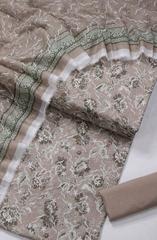 Amna Khadija Fancy Embroidered Lawn Unstitched 3 Piece Suit - DRF-11 - AM26FNC - Pink - Summer Collection