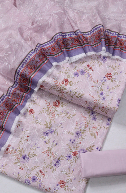 Amna Khadija Fancy Embroidered Lawn Unstitched 3 Piece Suit - DRF-04 - AM26FNC - Purple - Summer Collection