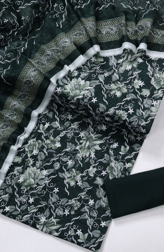 Amna Khadija Fancy Embroidered Lawn Unstitched 3 Piece Suit - DRF-01 - AM26FNC - Green - Summer Collection
