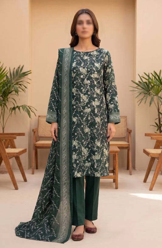 Amna Khadija Fancy Embroidered Lawn Unstitched 3 Piece Suit - DRF-01 - AM26FNC - Green - Summer Collection