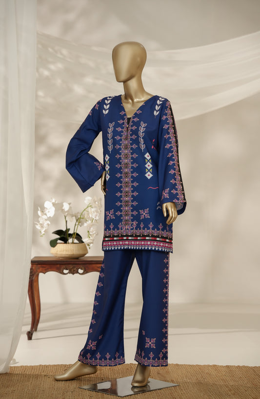 Amna Khadija Digital Printed Lawn Stitched 2 Piece Suit - Design-17 - AM25ESF - Blue - Summer Collection