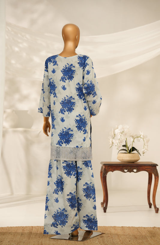 Amna Khadija Digital Print & Embroidered Cotton Stitched 2 Piece Suit - AKMS-01 - AM25AKMS - Blue - Summer Collection