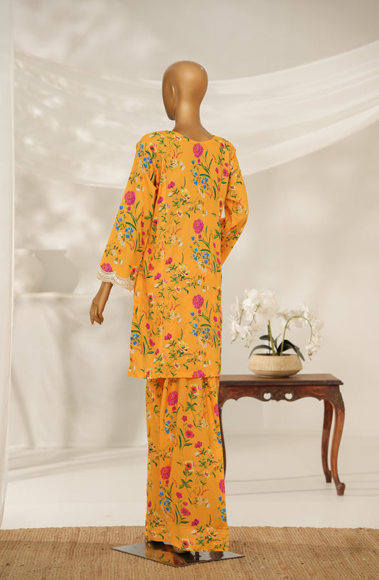 Amna Khadija Digital Print & Embroidered Cotton Stitched 2 Piece Suit - AKMS-04 - AM25AKMS - Yellow - Summer Collection