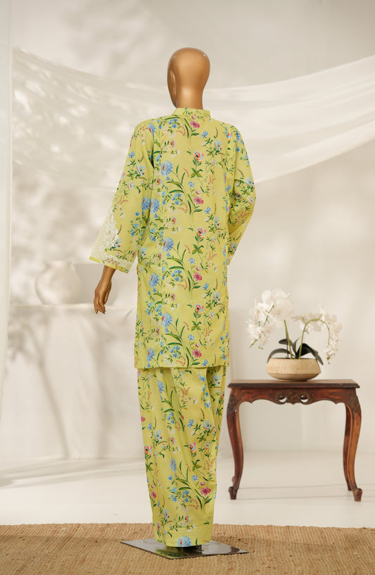 Amna Khadija Digital Print & Embroidered Cotton Stitched 2 Piece Suit - AKMS-05 - AM25AKMS - Green - Summer Collection