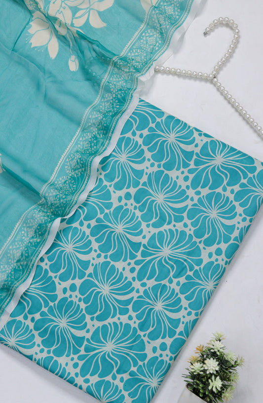Amna Khadija Fancy Printed Lawn Unstitched 3 Piece Suit - D-10 - AM26FNC - Sea Green - Summer Collection