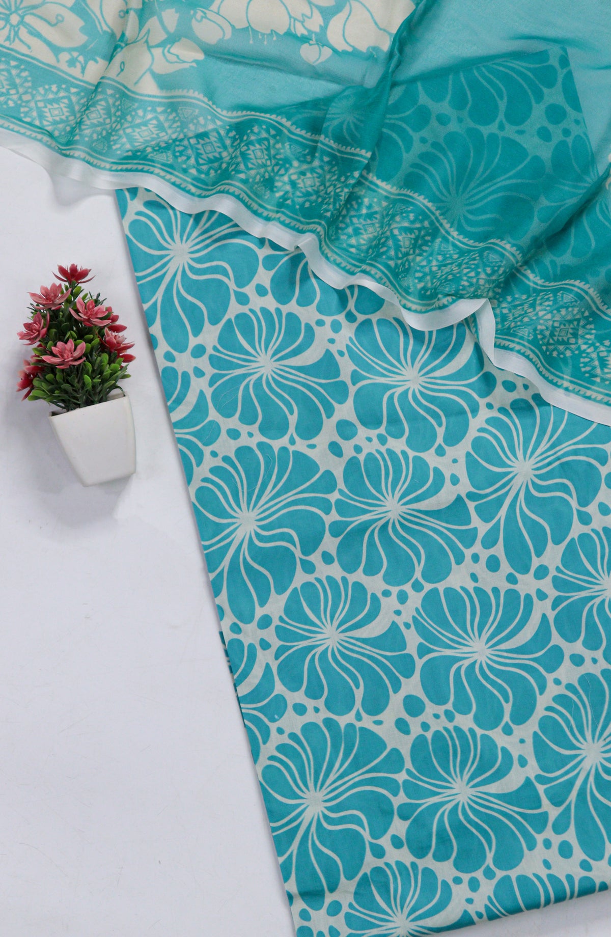 Amna Khadija Fancy Printed Lawn Unstitched 3 Piece Suit - D-10 - AM26FNC - Sea Green - Summer Collection