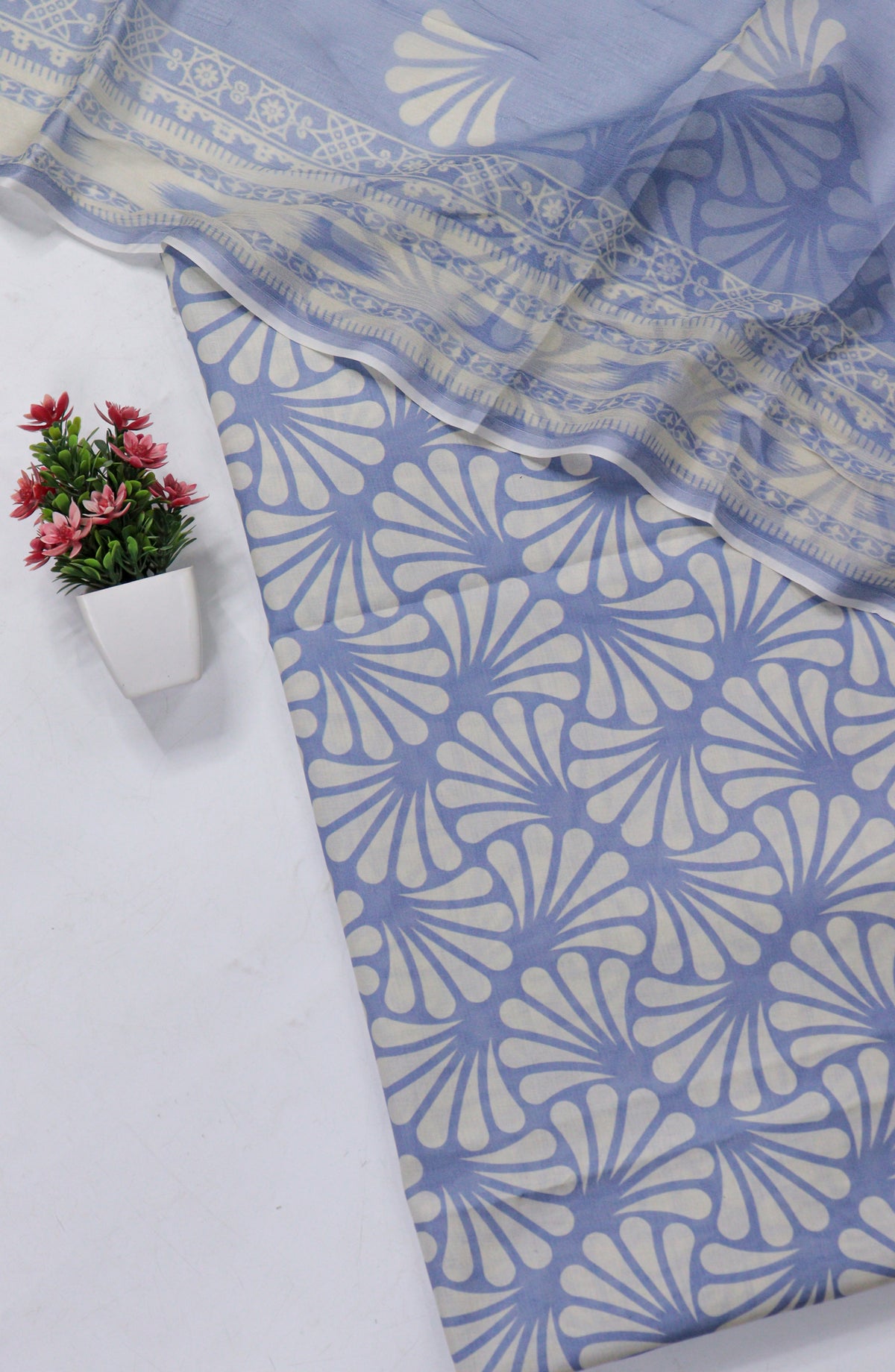 Amna Khadija Fancy Printed Lawn Unstitched 3 Piece Suit - D-08 - AM26FNC - Blue - Summer Collection