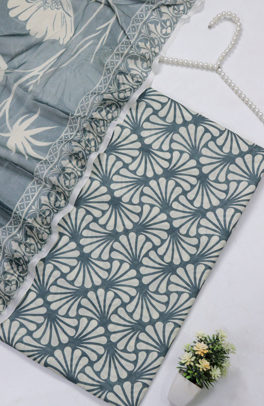 Amna Khadija Fancy Printed Lawn Unstitched 3 Piece Suit - D-07 - AM26FNC - Teal - Summer Collection