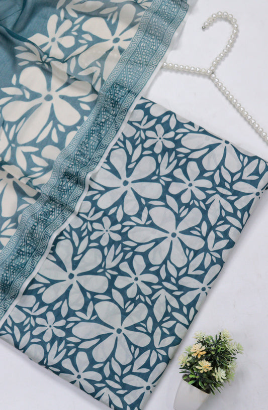 Amna Khadija Fancy Printed Lawn Unstitched 3 Piece Suit - D-06 - AM26FNC - Blue - Summer Collection