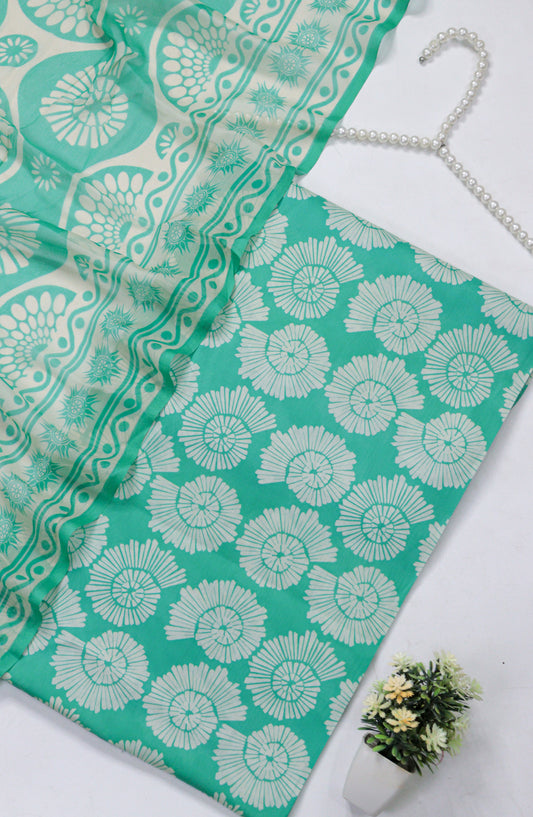 Amna Khadija Fancy Printed Lawn Unstitched 3 Piece Suit - D-05 - AM26FNC - Sea Green - Summer Collection