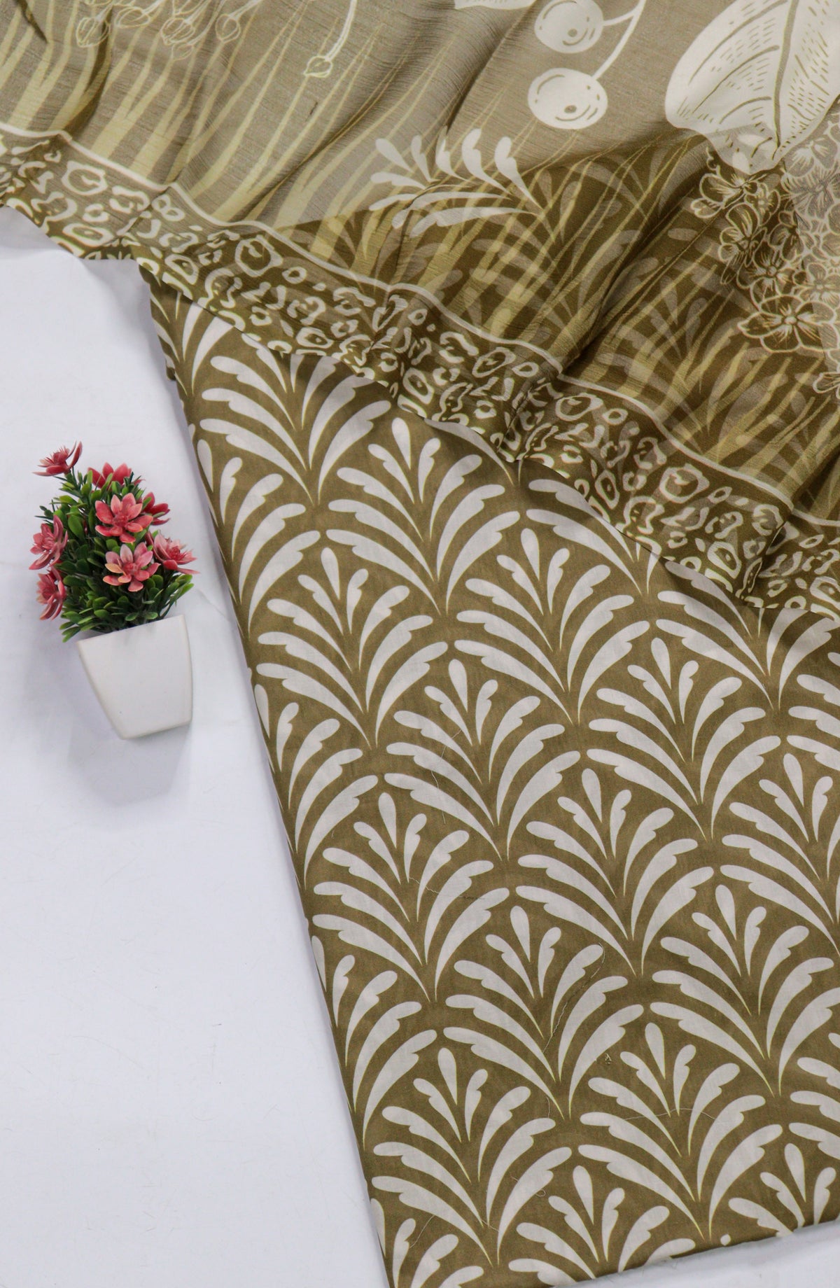 Amna Khadija Fancy Printed Lawn Unstitched 3 Piece Suit - D-04 - AM26FNC - Green - Summer Collection