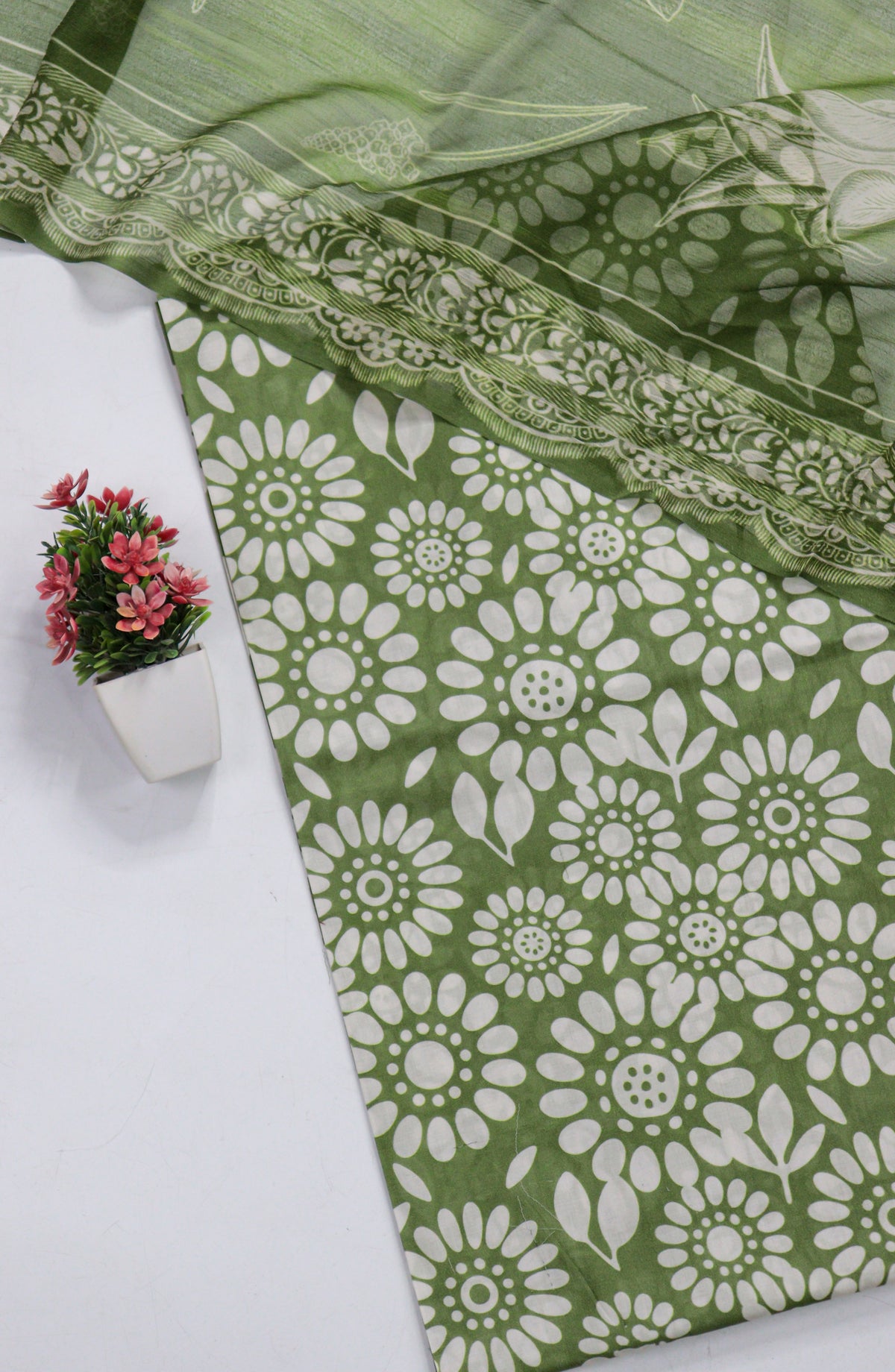 Amna Khadija Fancy Printed Lawn Unstitched 3 Piece Suit - D-02 - AM26FNC - Green - Summer Collection