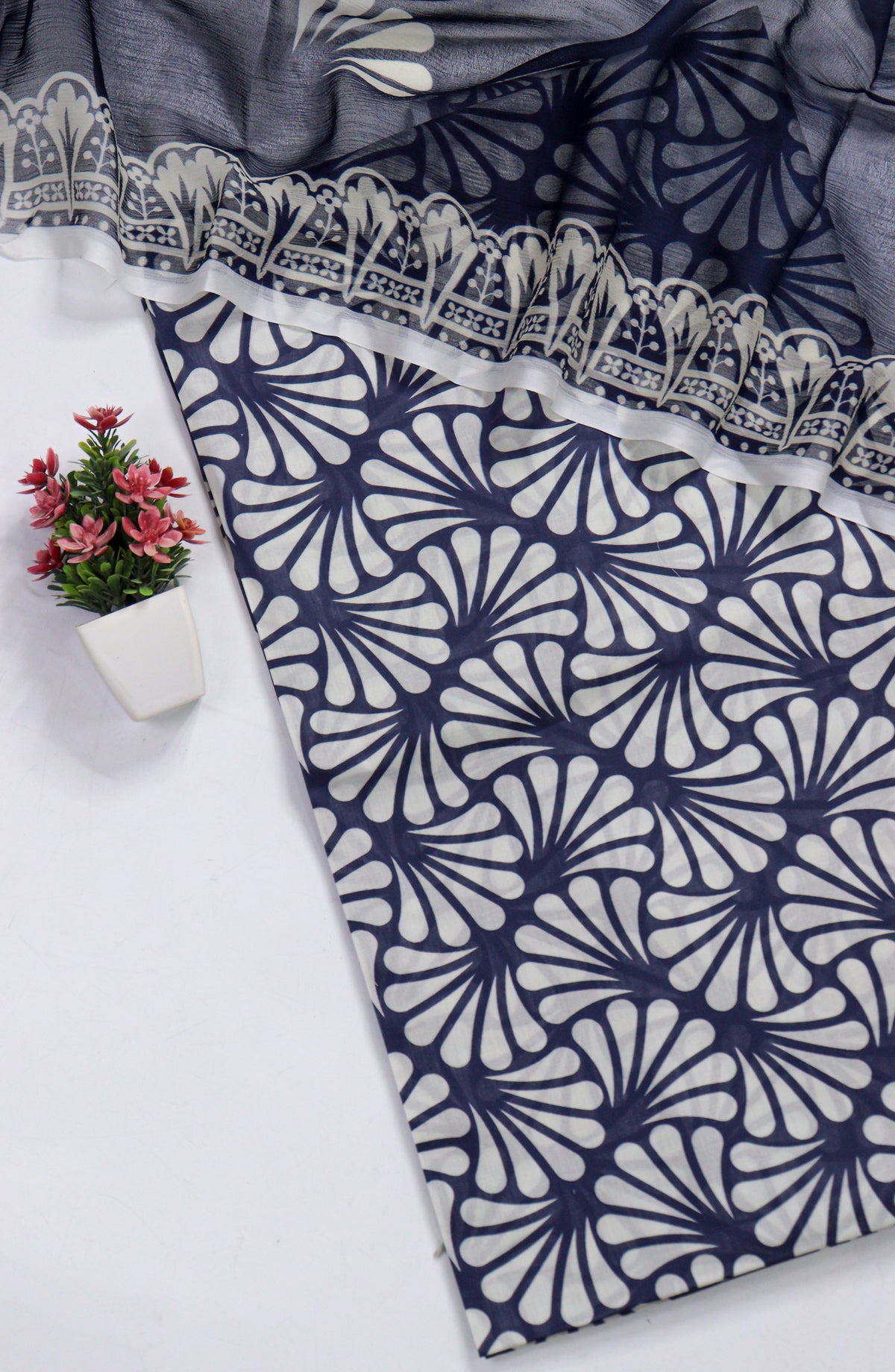 Amna Khadija Fancy Printed Lawn Unstitched 3 Piece Suit - D-01 - AM26FNC - Blue - Summer Collection