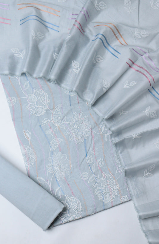 Amna Khadija Embroidered Lawn Unstitched 3 Piece Suit - D-02 - AM26UNT - Blue - Summer Collection