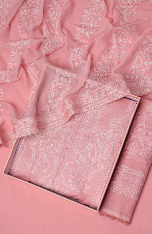 Amna Khadija Fancy Embroidered Lawn Unstitched 3 Piece Suit - D-04 - AM26VLT - Pink - Summer Collection