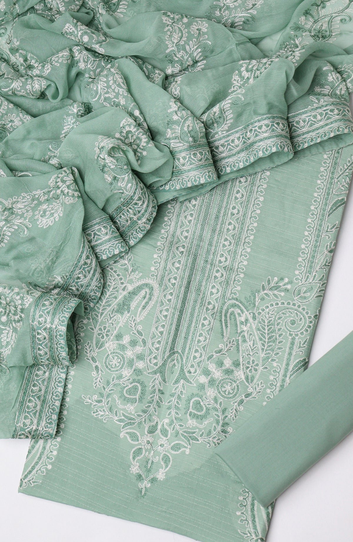 Amna Khadija Fancy Embroidered Lawn Unstitched 3 Piece Suit - D-01 - AM26VLT - Green - Summer Collection