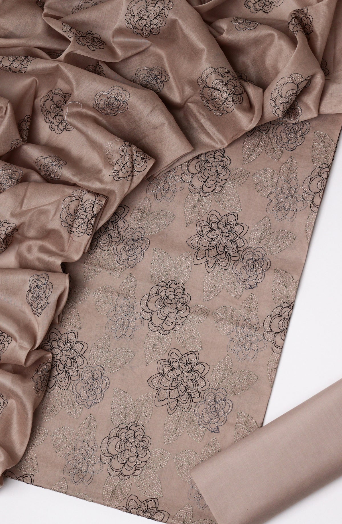 Amna Khadija Fancy Embroidered Lawn Unstitched 3 Piece Suit - D-03 - AM26FOU - Brown - Festive Collection