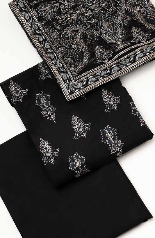 Amna Khadija Fancy Embroidered Lawn Unstitched 3 Piece Suit - D-06 - AM26LFV - Black - Summer Collection
