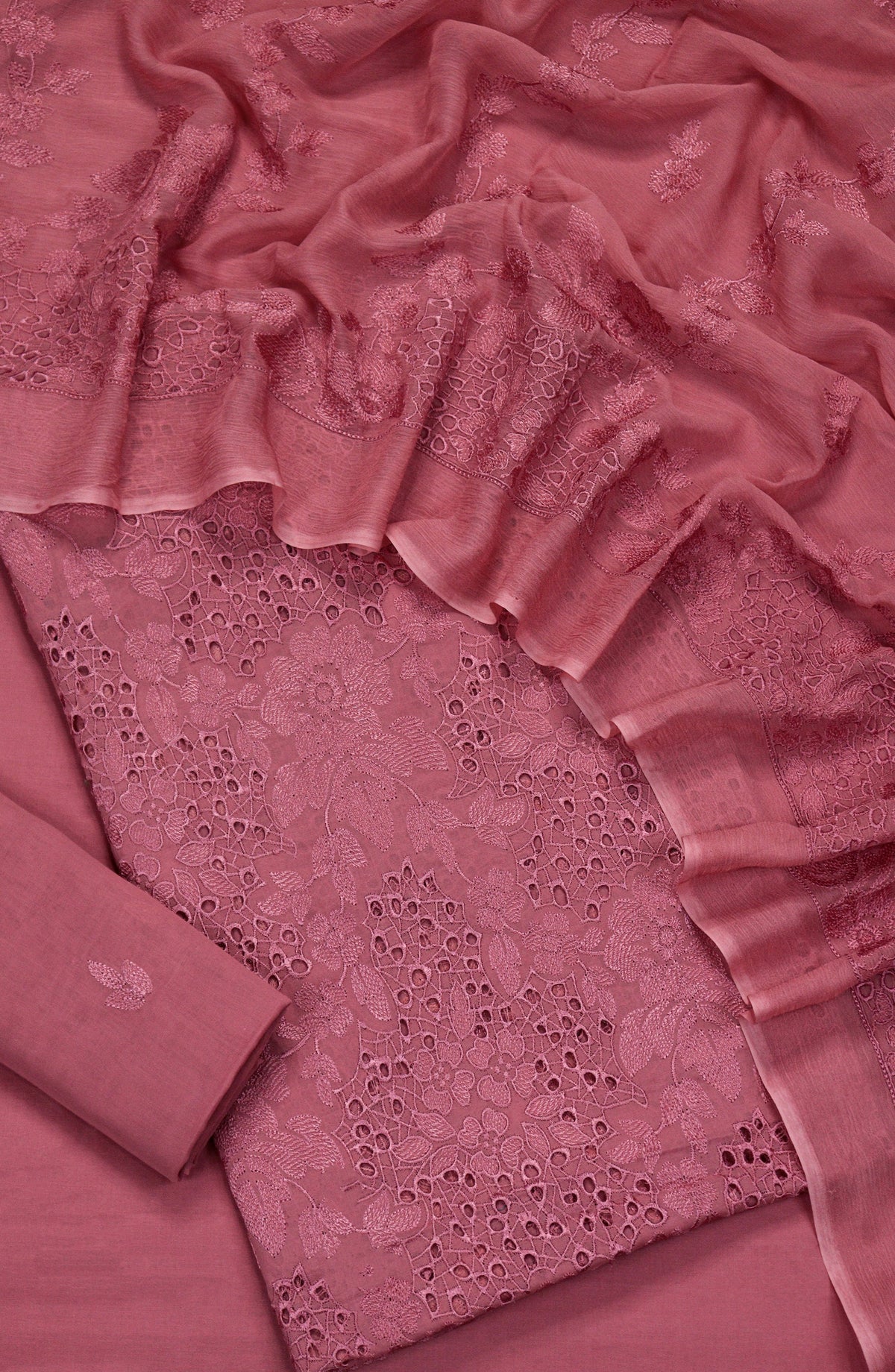 Amna Khadija Embroidered Swiss Voile Unstitched 3 Piece Suit - Design-06 - AM26FNC - Pink - Summer Collection