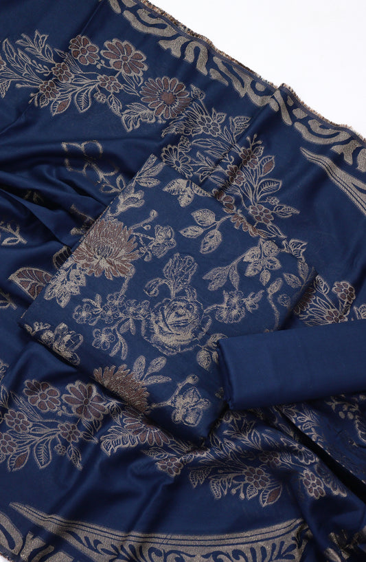 Amna Khadija Fancy Broshia Lawn Unstitched 3 Piece Suit - D-06 - AM26FNC - Blue - Summer Collection