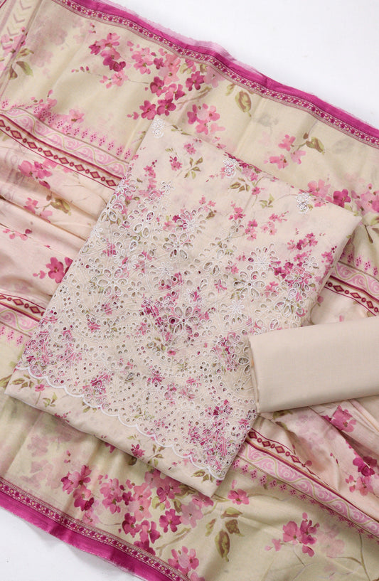 Amna Khadija Printed Lawn Unstitched 3 Piece Suit - D-08 - AM26FNC - Peach - Summer Collection