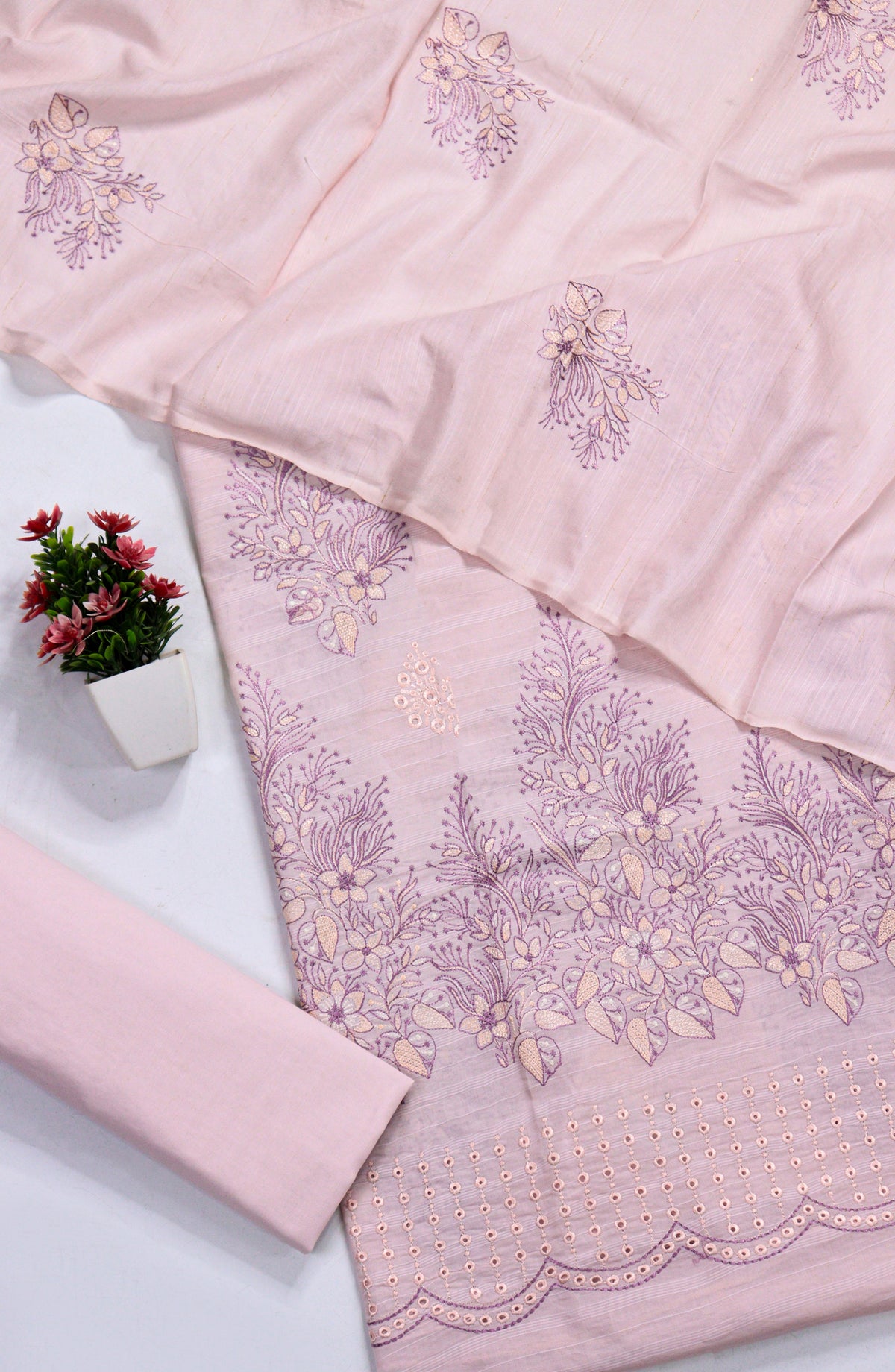 Amna Khadija Embroidered Lawn Unstitched 3 Piece Suit - D-07 - AM26FNC - Pink - Summer Collection