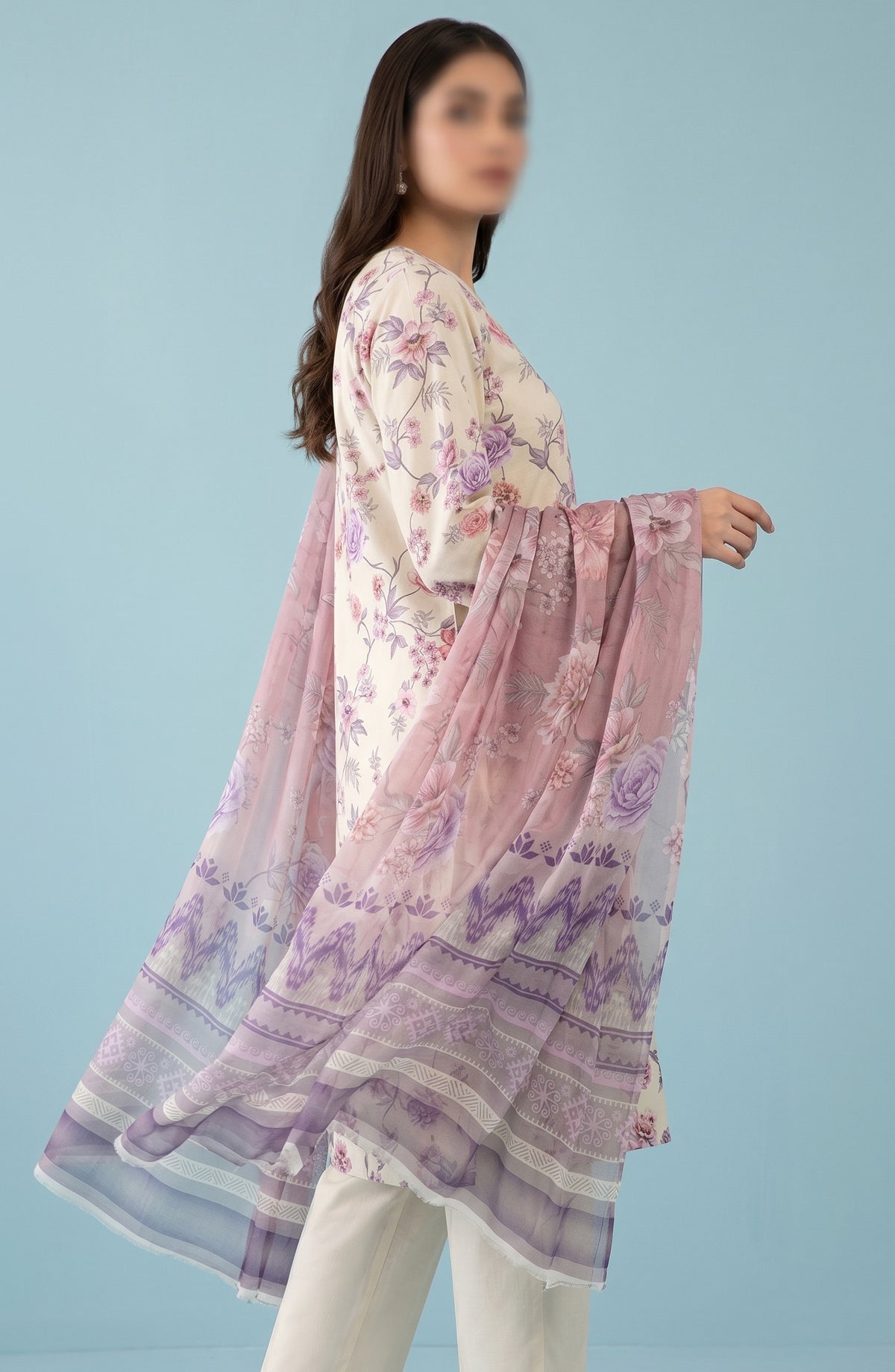 Amna Khadija Printed Lawn Unstitched 3 Piece Suit - PND-10 - AM26FNC - Pink - Summer Collection
