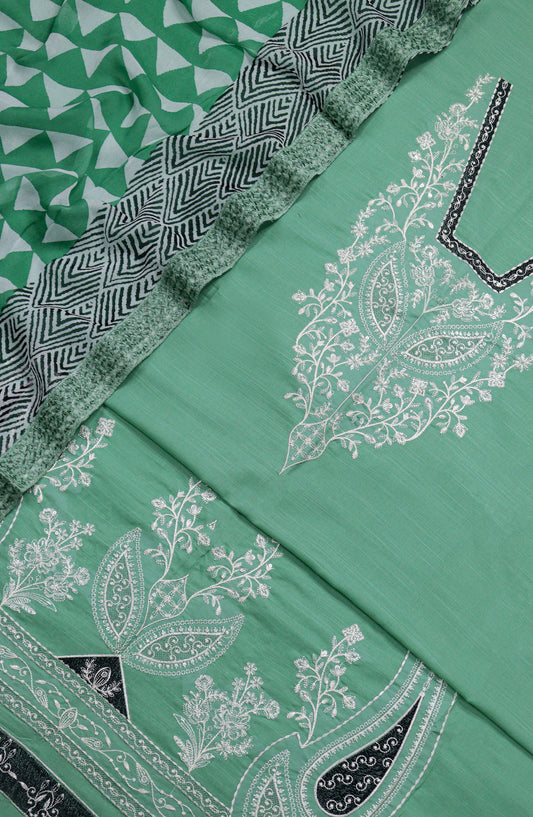 Amna Khadija Fancy Embroidered Lawn Unstitched 3 Piece Suit - D-05 - AM26FNC - Green - Summer Collection
