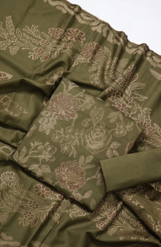 Amna Khadija Fancy Broshia Lawn Unstitched 3 Piece Suit - D-05 - AM26FNC - Green - Summer Collection