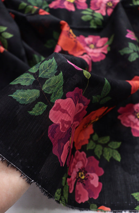 Amna Khadija Fancy Printed Lawn Unstitched 2 Piece Suit - D-06 - AM26FNC - Black - Summer Collection