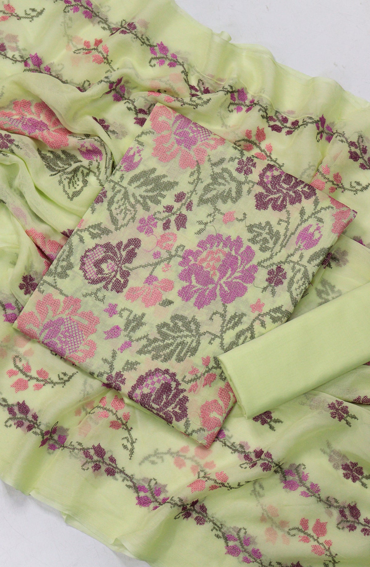 Amna Khadija Fancy Embroidered Lawn Unstitched 3 Piece Suit - Design-05 - AM26FNC - Green - Summer Collection