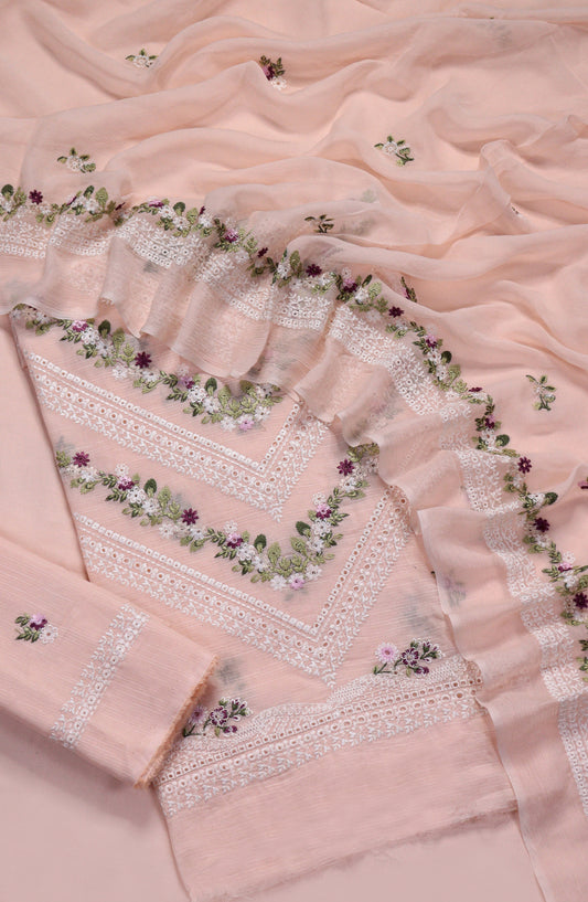 Amna Khadija Embroidered Slub Lawn Unstitched 3 Piece Suit - D-05 - AM26FNC - Pink - Summer Collection