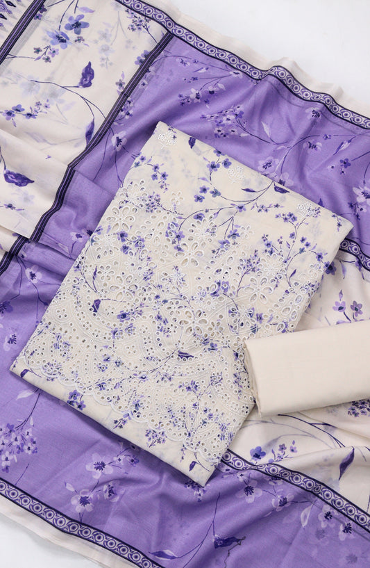 Amna Khadija Printed Lawn Unstitched 3 Piece Suit - D-07 - AM26FNC - Purple - Summer Collection