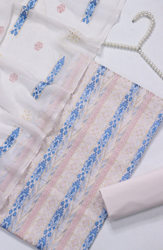 Amna Khadija Fancy Embroidered Lawn Unstitched 3 Piece Suit - BTD-05 - AM26FNC - Multi - Summer Collection