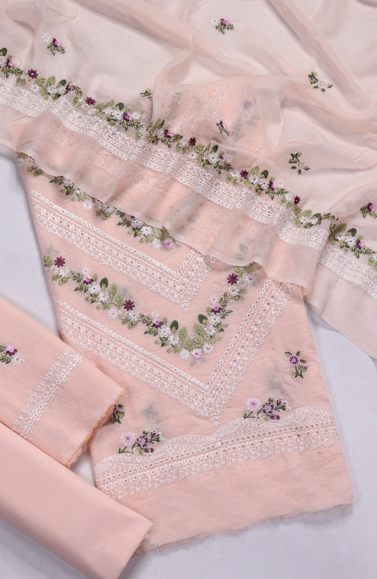 Amna Khadija Embroidered Slub Lawn Unstitched 3 Piece Suit - D-05 - AM26FNC - Pink - Summer Collection