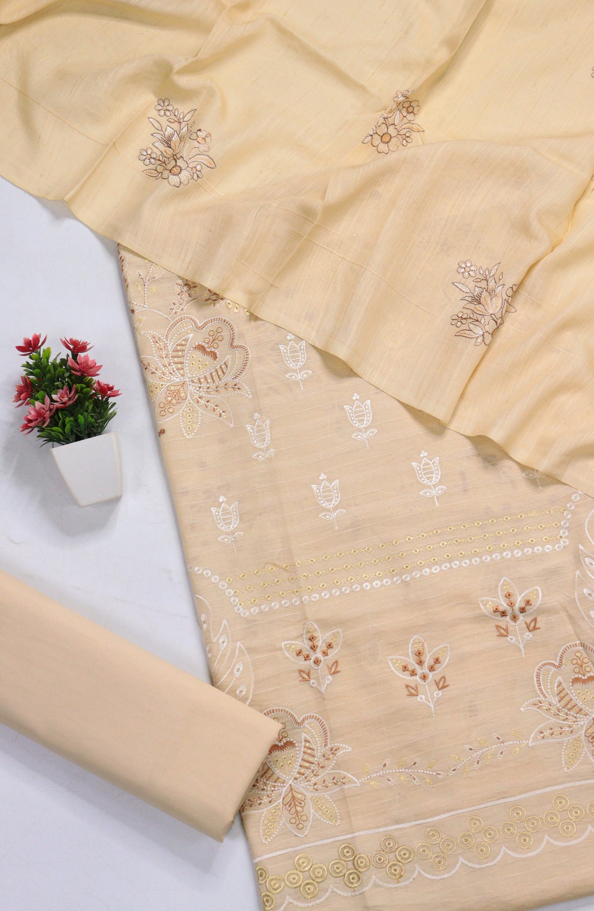 Amna Khadija Embroidered Lawn Unstitched 3 Piece Suit - D-06 - AM26FNC - Yellow - Summer Collection