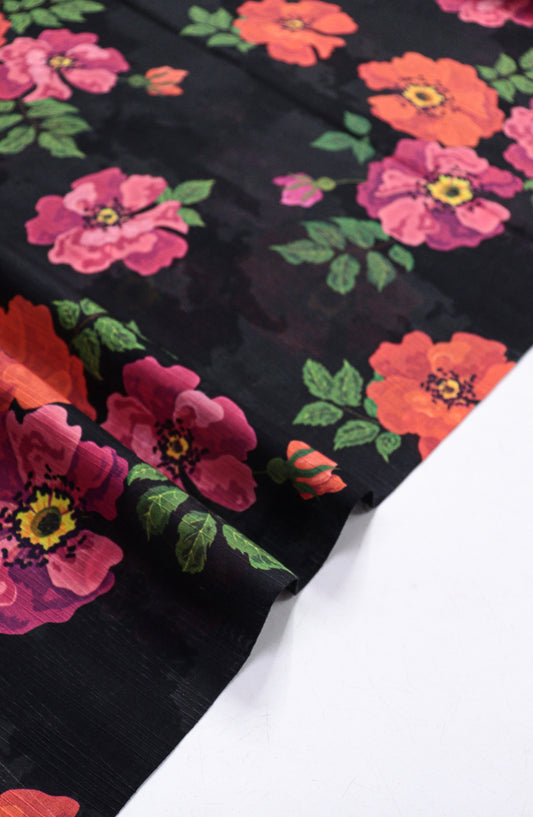 Amna Khadija Fancy Printed Lawn Unstitched 2 Piece Suit - D-06 - AM26FNC - Black - Summer Collection