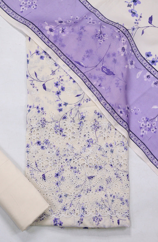 Amna Khadija Printed Lawn Unstitched 3 Piece Suit - D-07 - AM26FNC - Purple - Summer Collection