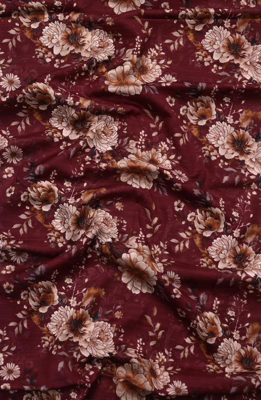 Amna Khadija Fancy Printed Lawn Unstitched 2 Piece Suit - D-20 - AM26FNC - Red - Summer Collection